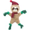 Xmas SLOTH  – vánoční lenochod 30 cm, píská/šustí, plyš/lano