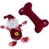 Xmas GIFT SET – vánoční dárková sada hraček (Santa, kost), 30 cm, plyš/látka